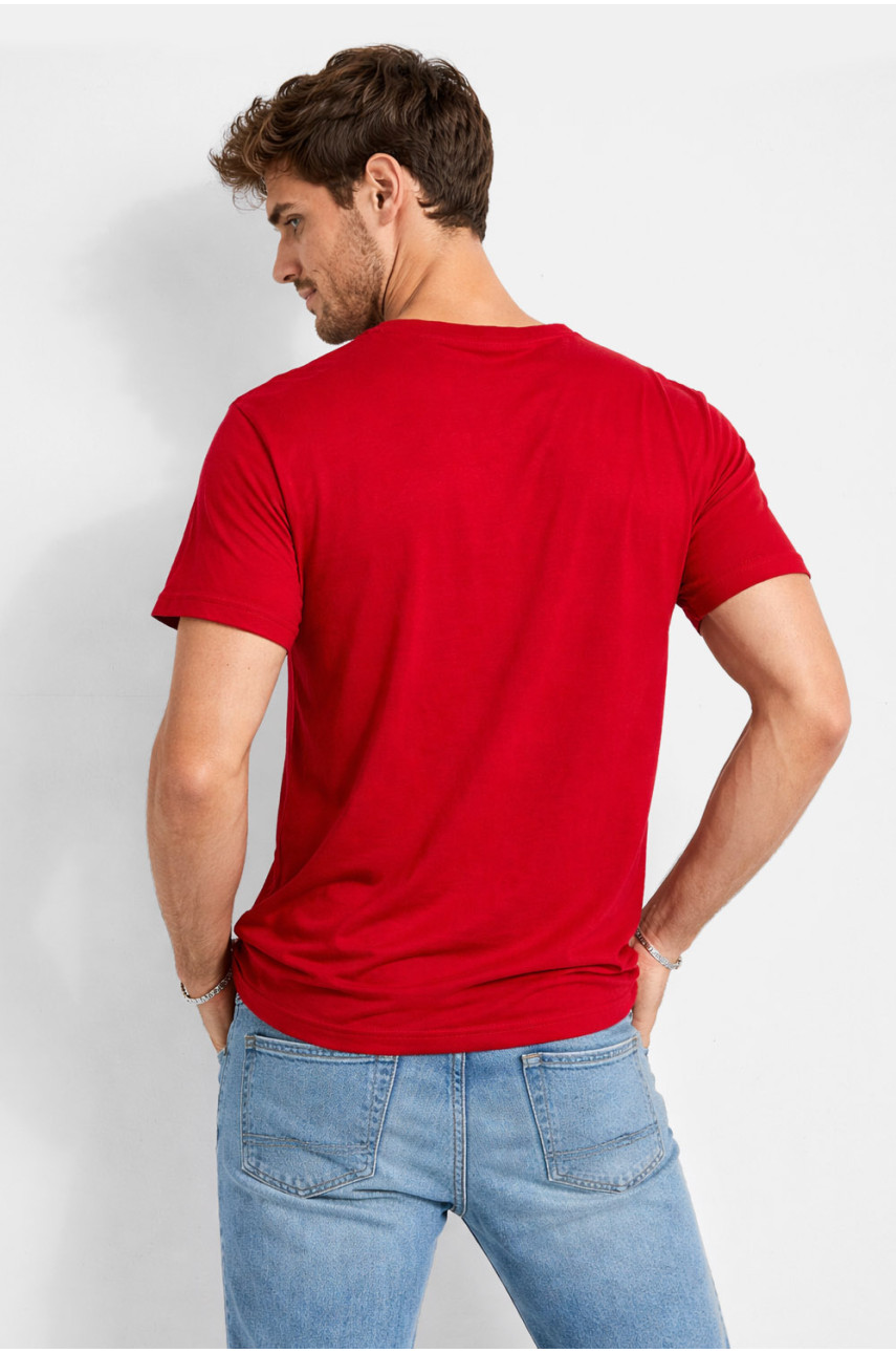Футболка мужская красного цвета с принтом 210397