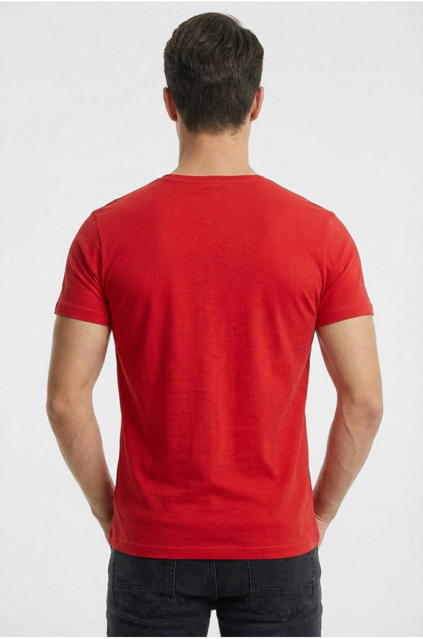 Футболка мужская красного цвета с принтом 210400