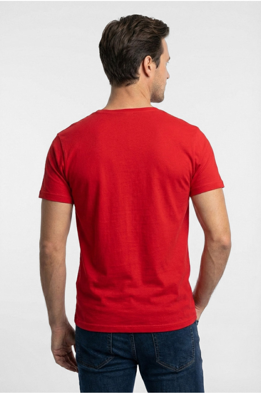 Футболка мужская красного цвета с принтом 210402