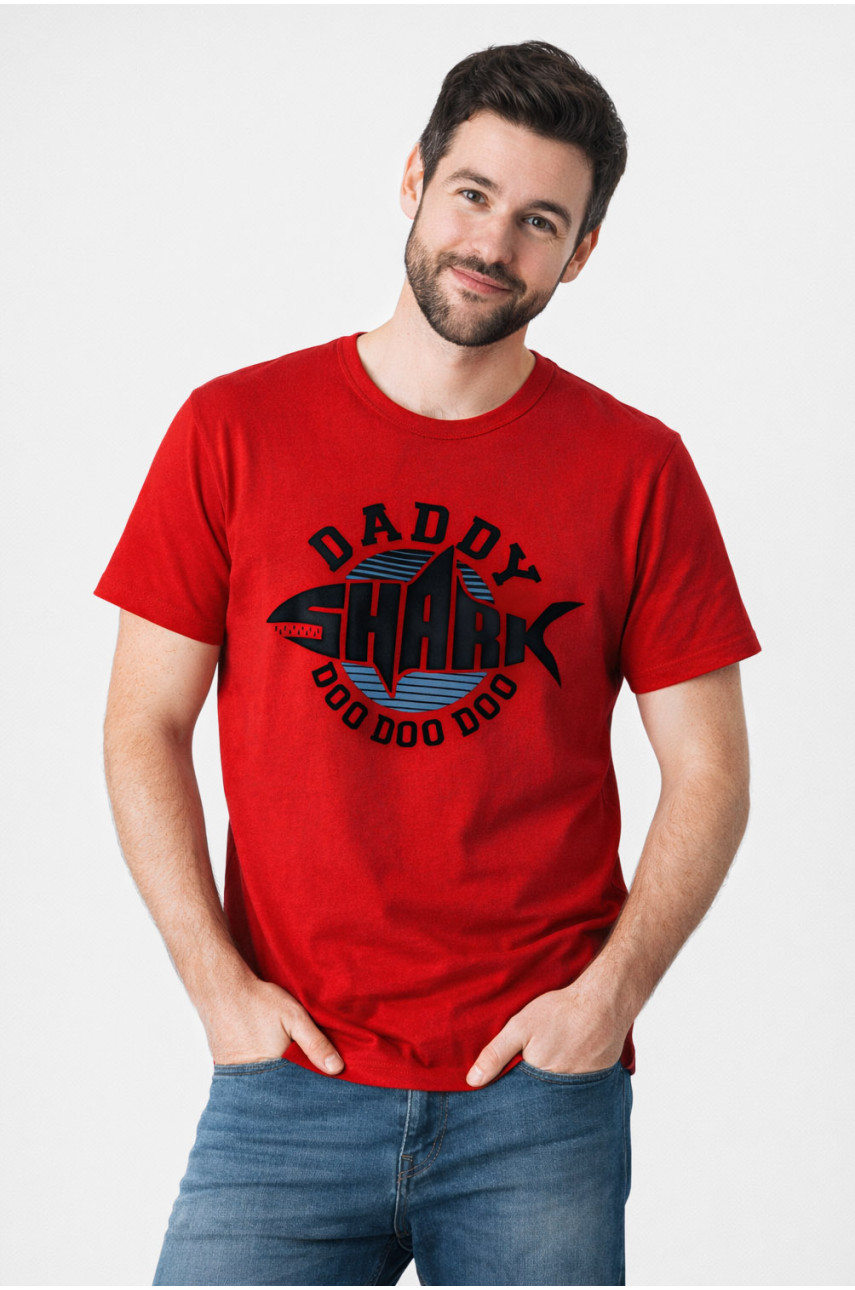 Футболка мужская красного цвета с принтом 210408
