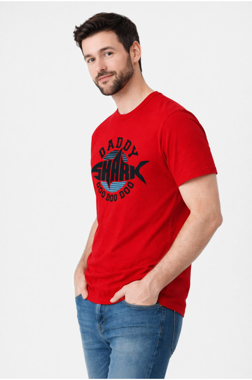 Футболка мужская красного цвета с принтом 210408