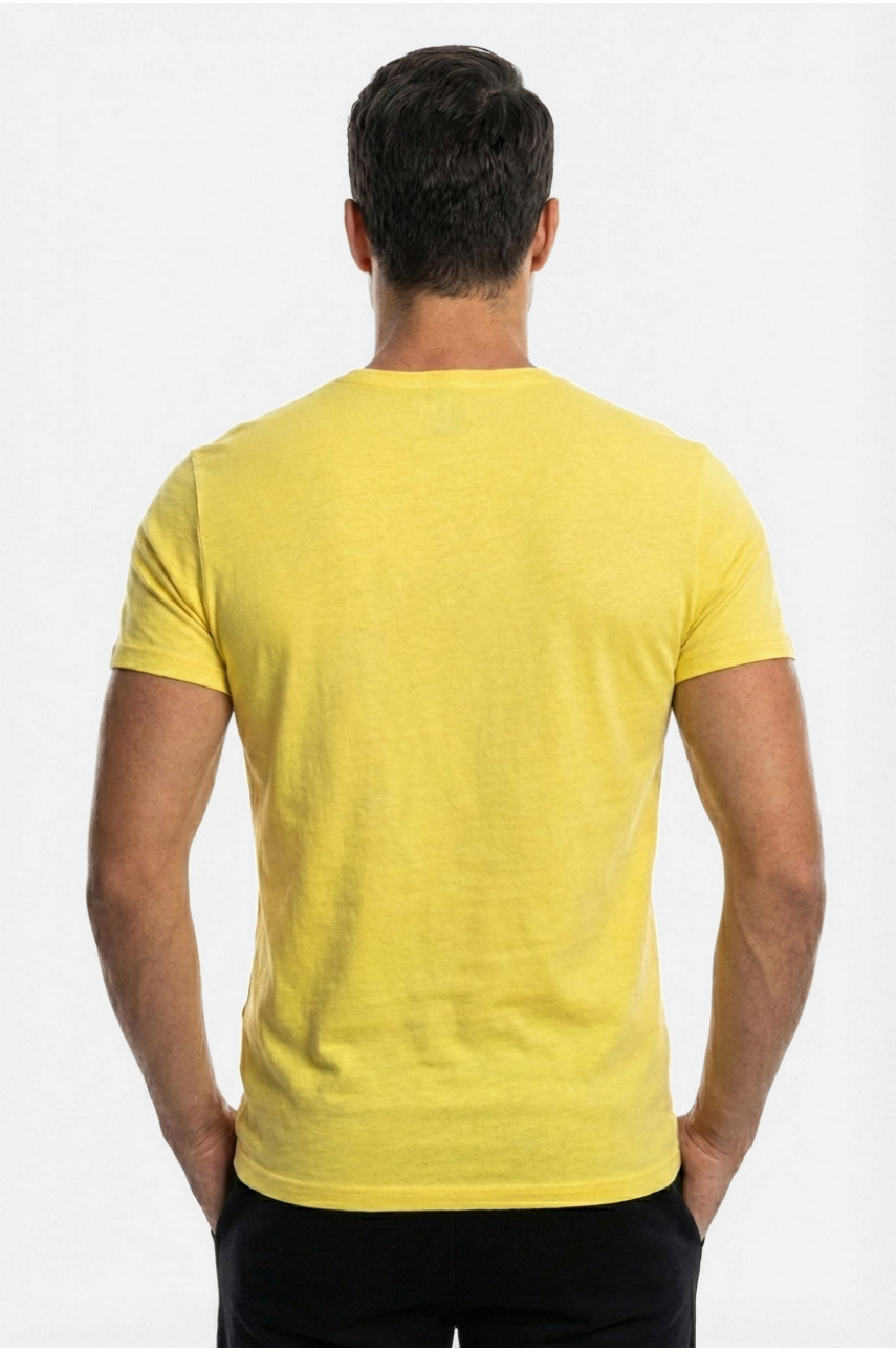 Футболка мужская желтого цвета с принтом 210409