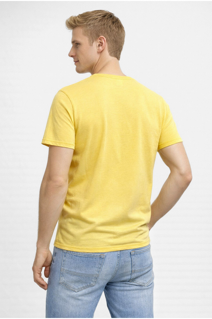 Футболка мужская желтого цвета с принтом 210412