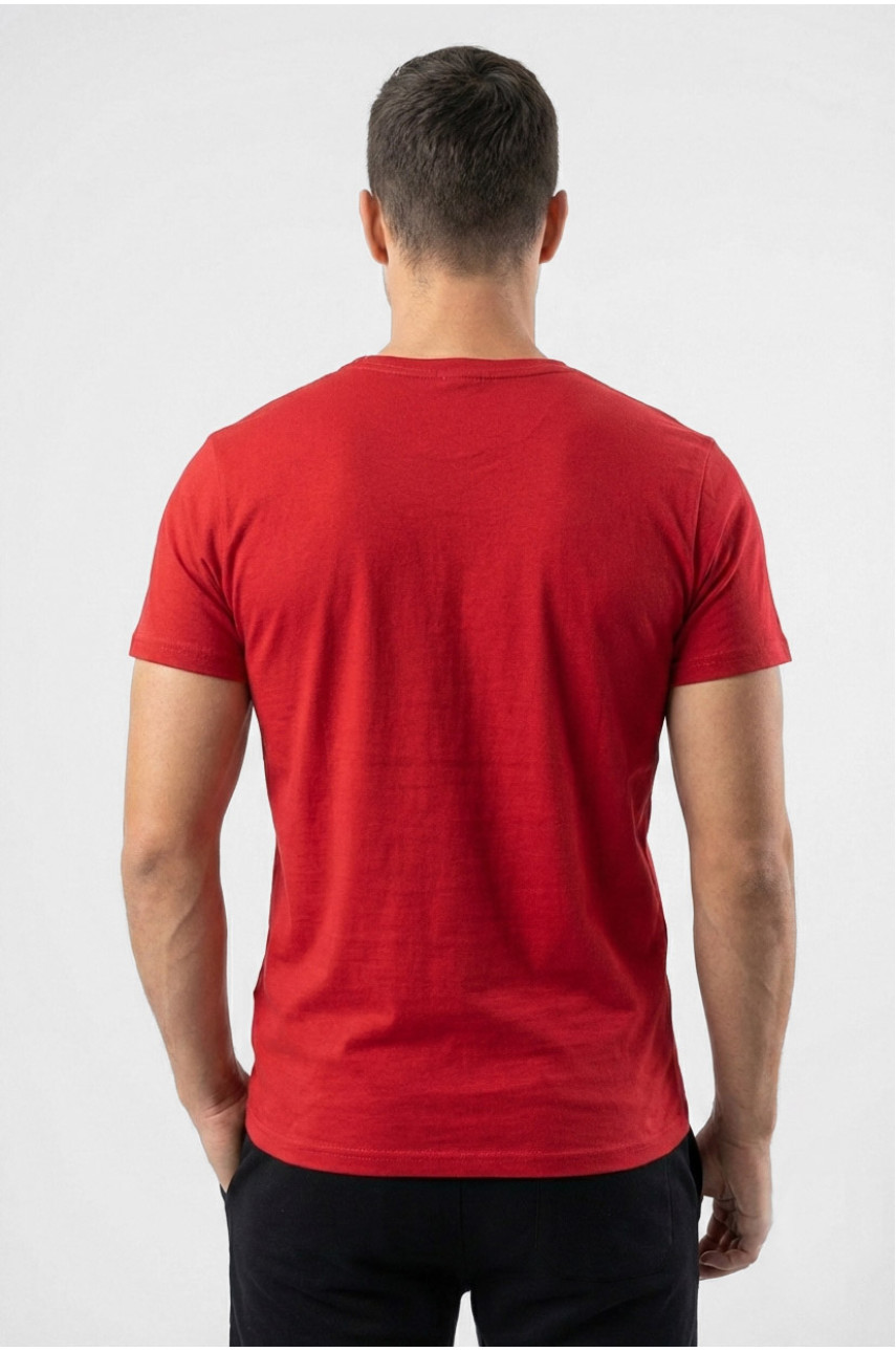 Футболка мужская красного цвета с принтом 210413
