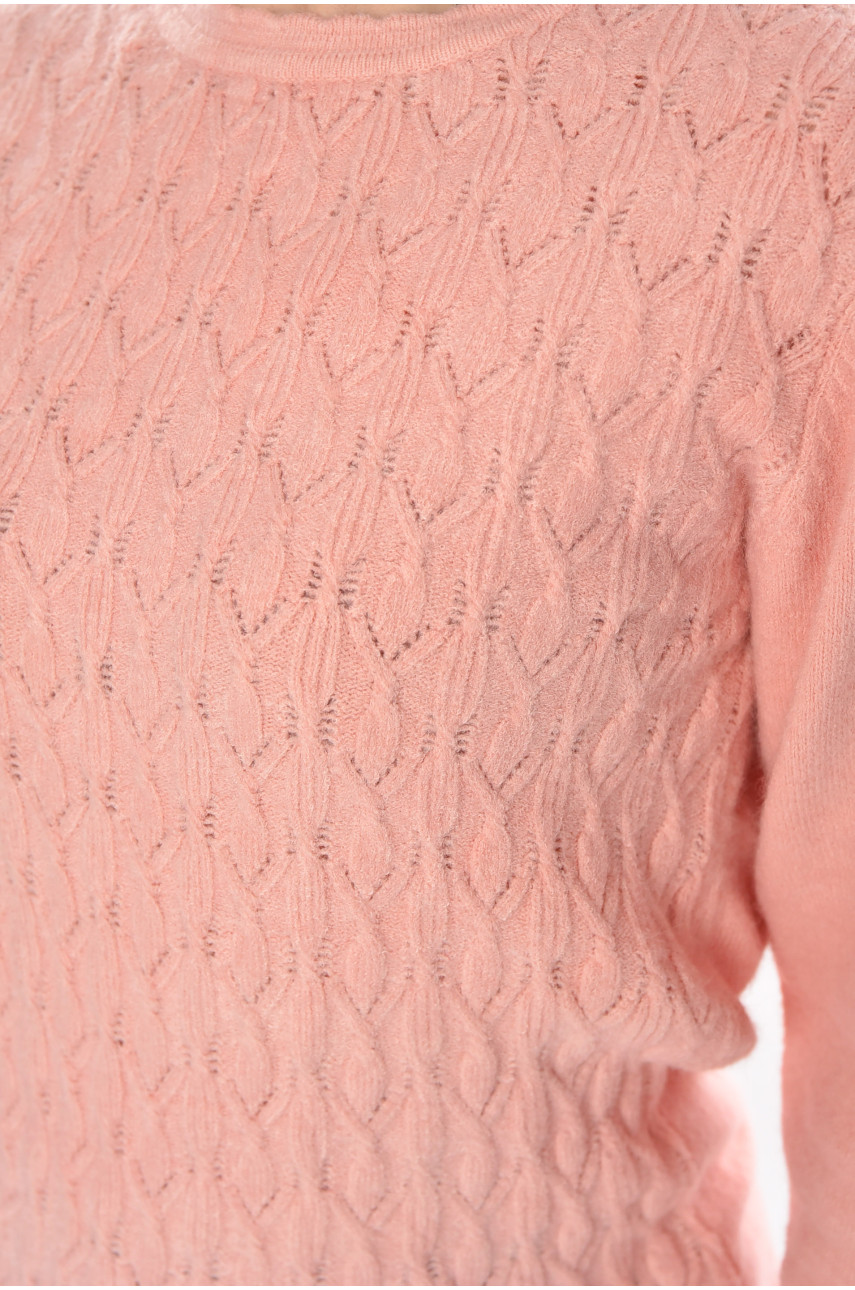 Светр жіночий однотонний рожевого кольору 9070 210415