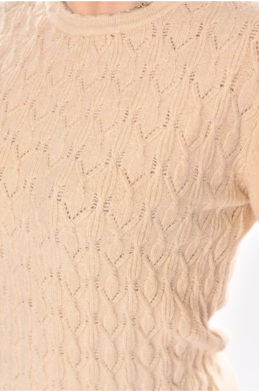 Светр жіночий однотонний бежевого кольору 9070 210416