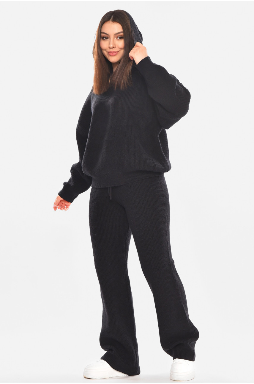 Костюм женский однотонный черного цвета 858 210424