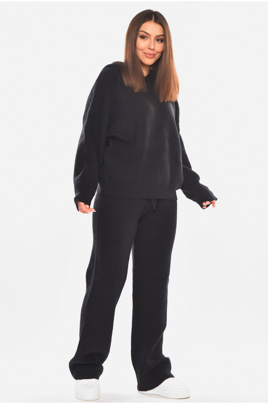 Костюм женский однотонный черного цвета 858 210424