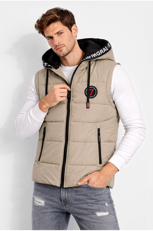 Жилетка мужская демисезонная тёмно-серого цвета 6009 210426