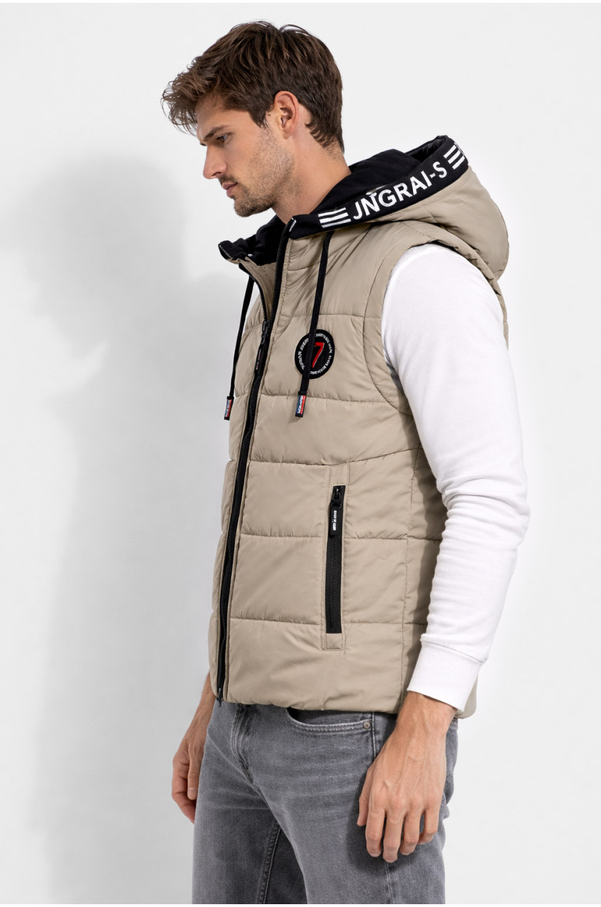 Жилетка мужская демисезонная тёмно-серого цвета 6009 210426