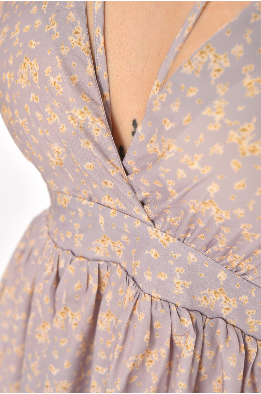 Платье женское сиреневого цвета с цветочным принтом 8081 210431