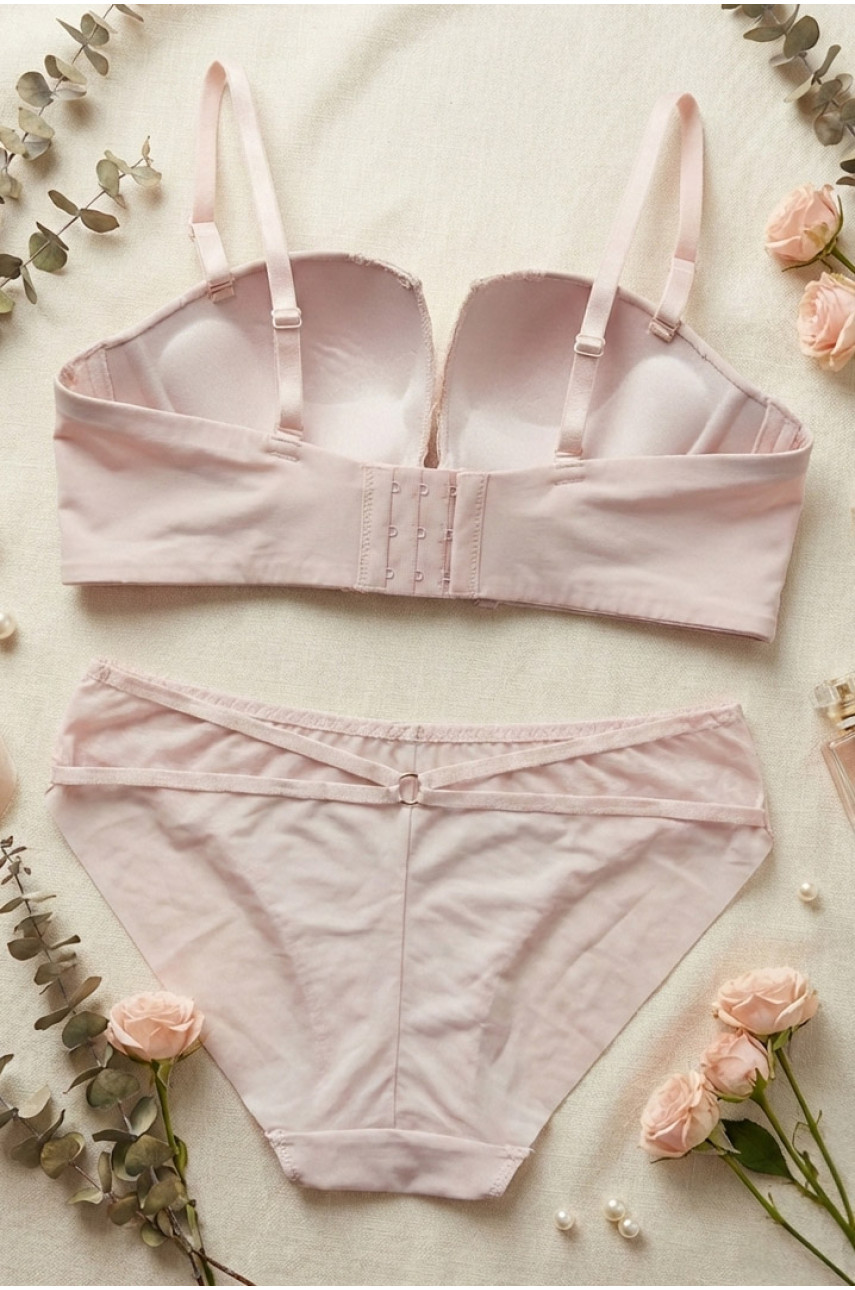 Комплект жіночий пудрового кольору чашка В 8201 210445