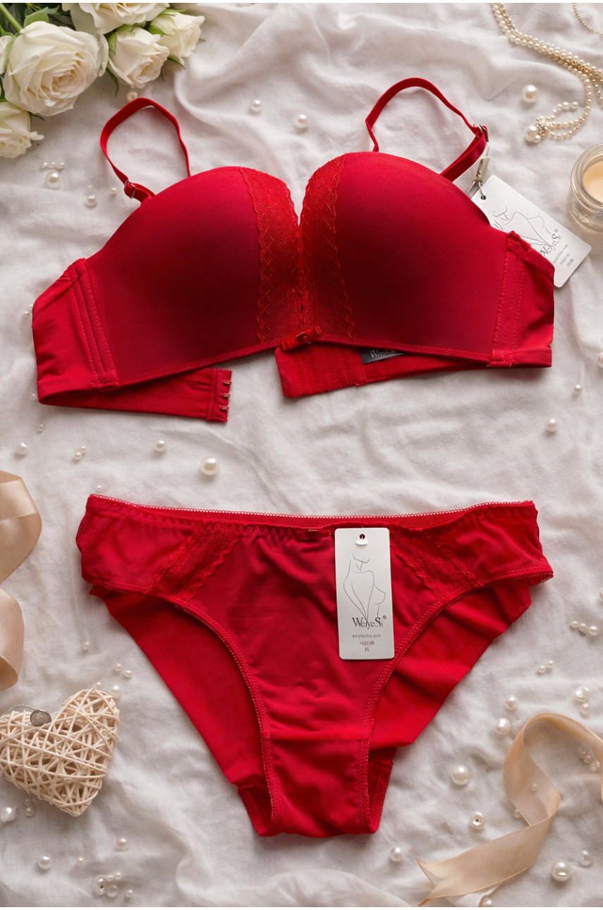 Комплект жіночий червоного кольору чашка В 8201 210446