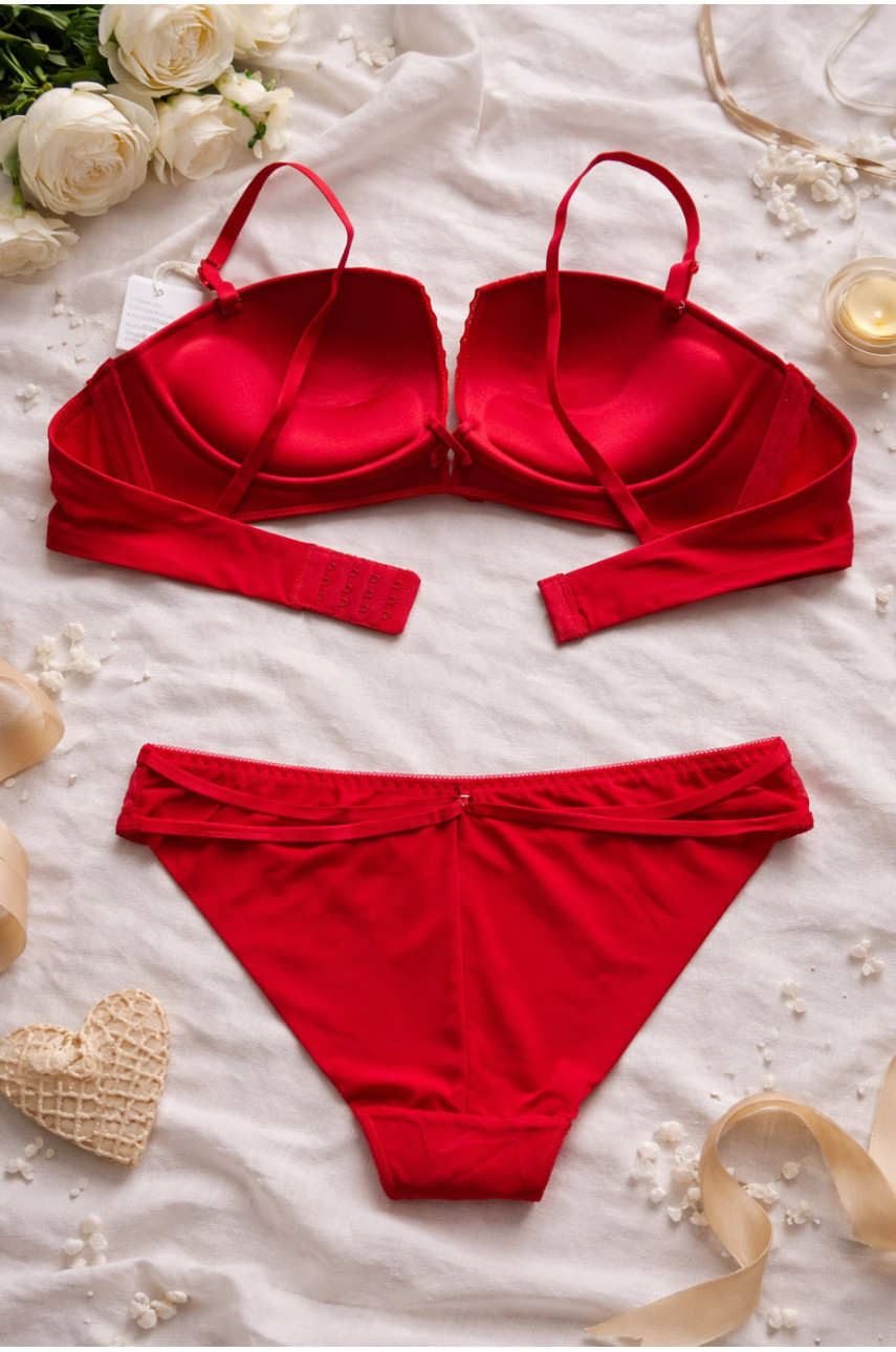 Комплект жіночий червоного кольору чашка В 8201 210446