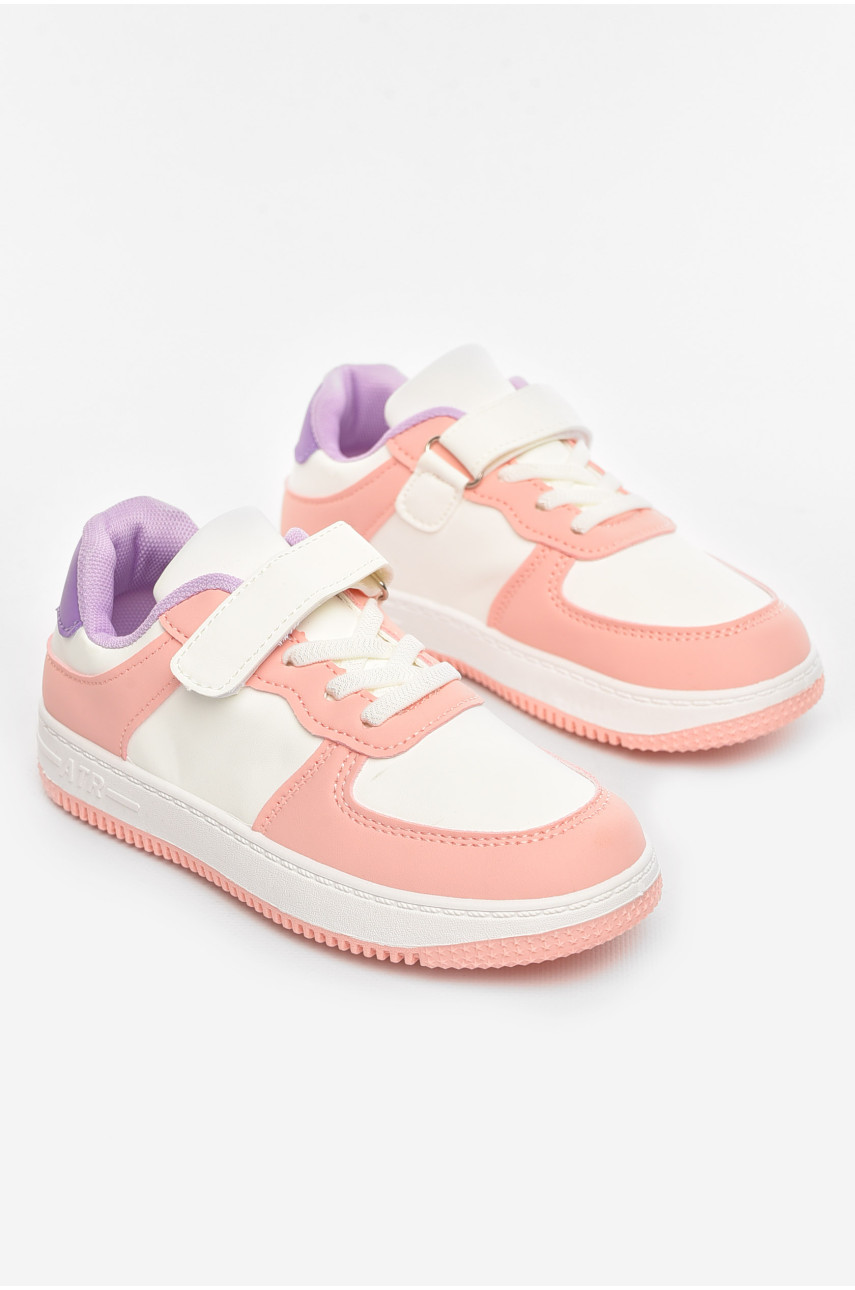 Кроссовки детские бело-розового цвета 536-015 210449