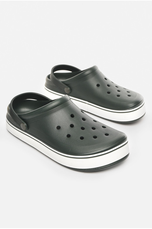 Кроксы мужские темно-зеленого цвета 523 210453