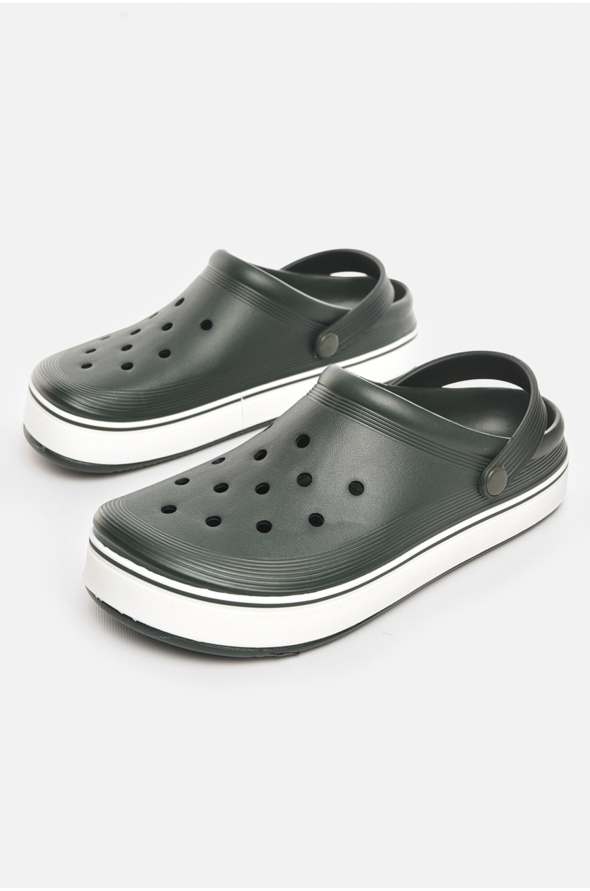 Кроксы мужские темно-зеленого цвета 523 210453