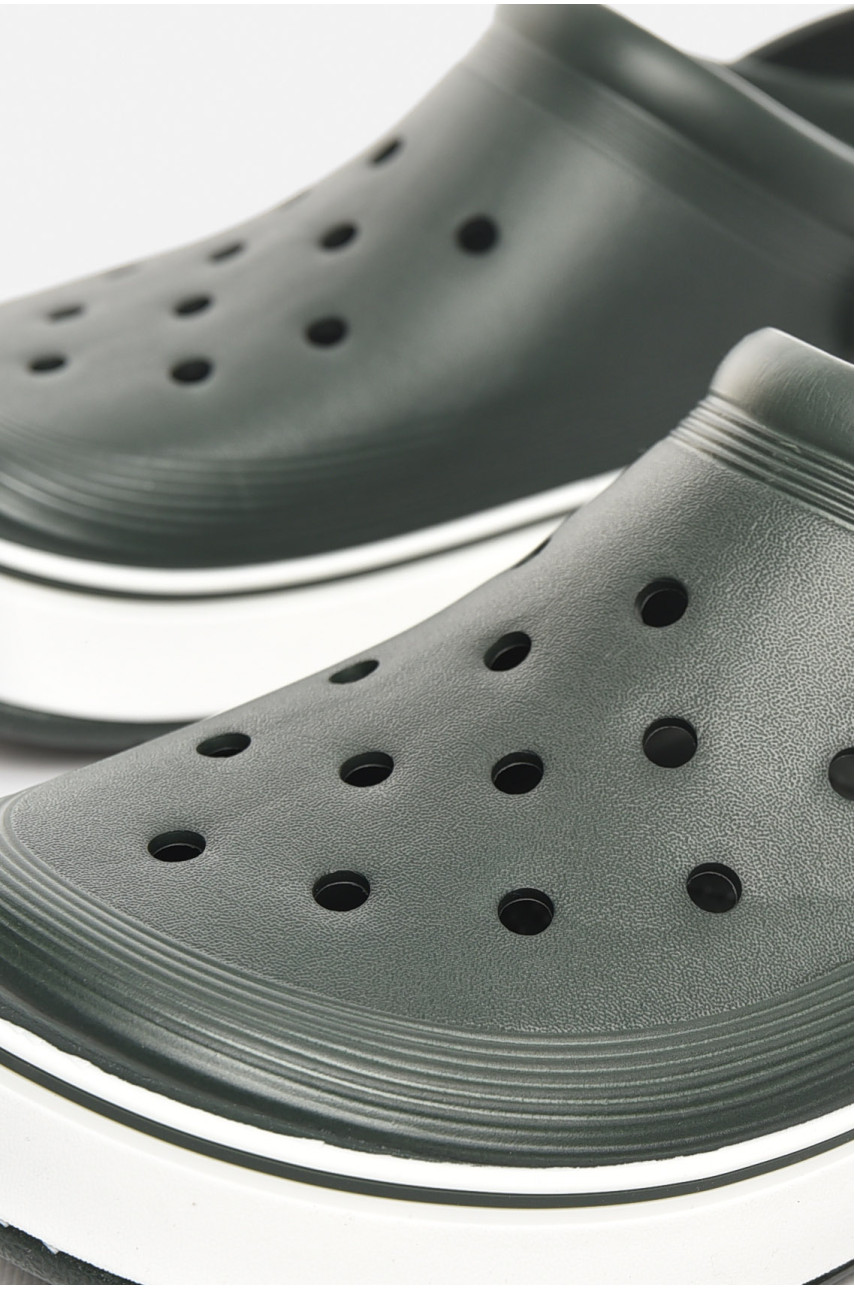 Кроксы мужские темно-зеленого цвета 523 210453