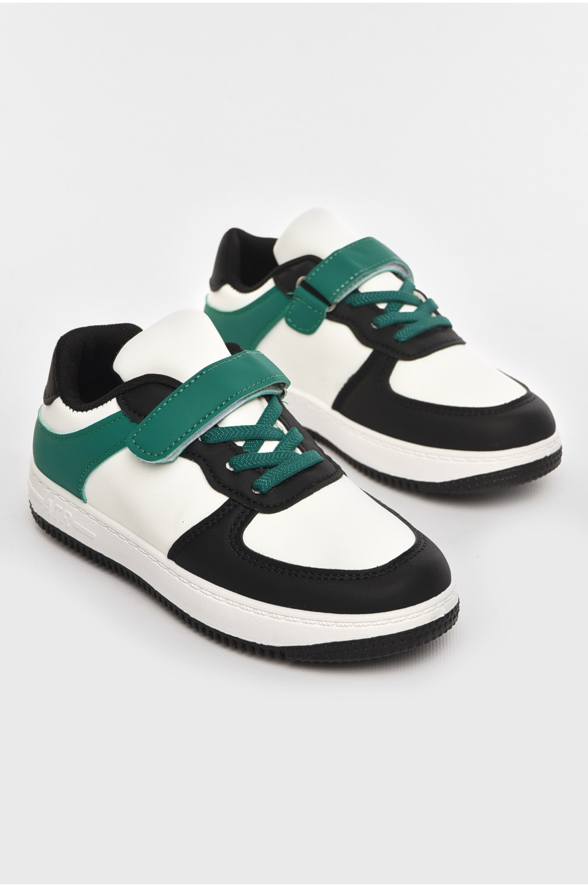 Кросівки дитячі біло-зеленого кольору 536-017 210456