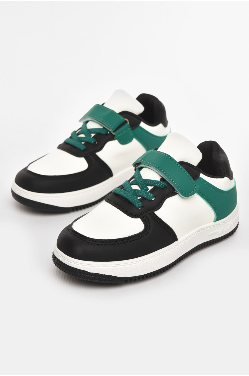 Кросівки дитячі біло-зеленого кольору 536-017 210456