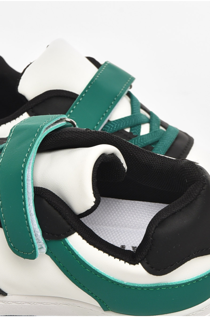 Кросівки дитячі біло-зеленого кольору 536-017 210456