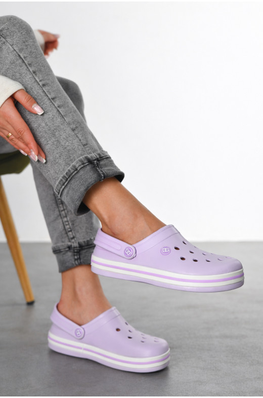 Кроксы женские сиреневого цвета 418 210457