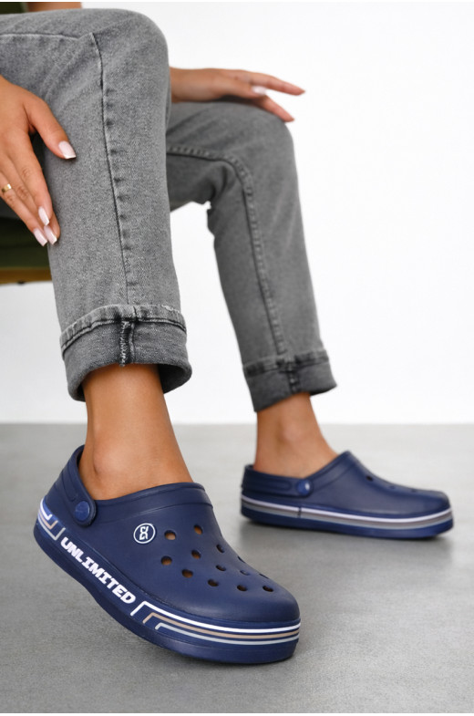 Кроксы женские темно-синего цвета 602 210459