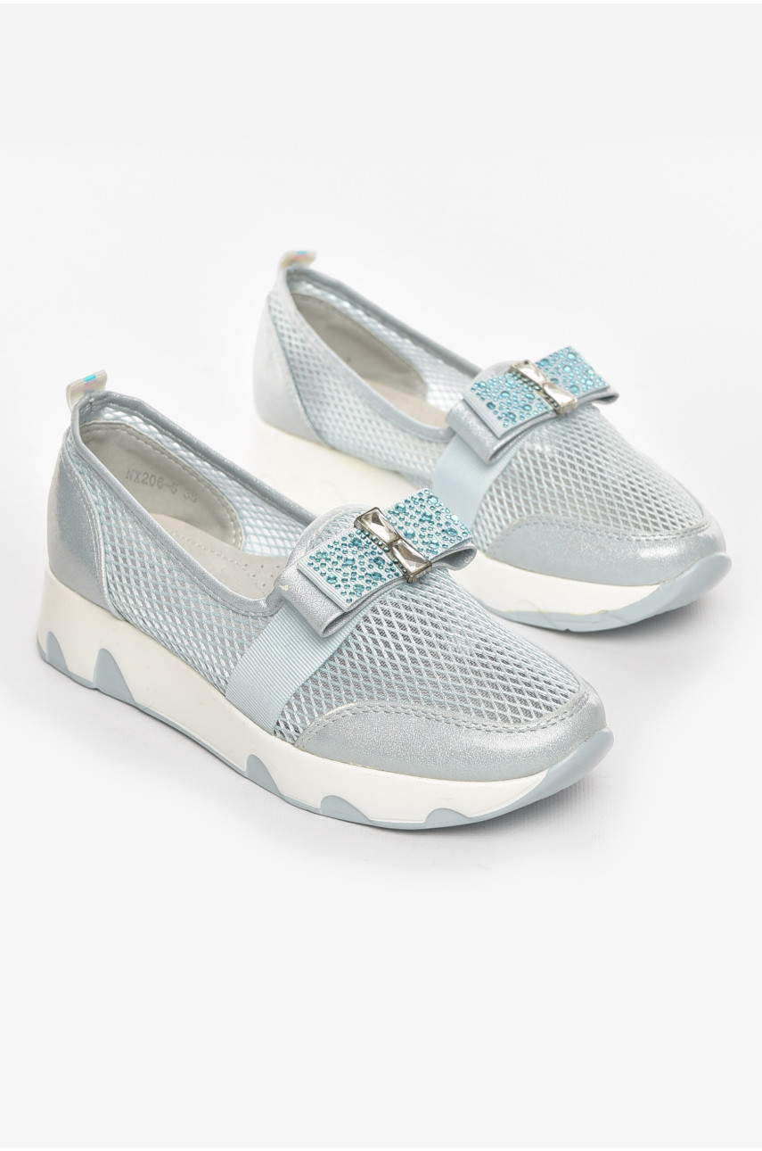 Туфлі-лофери дитячі для дівчинки блакитного кольору 206-5 210460