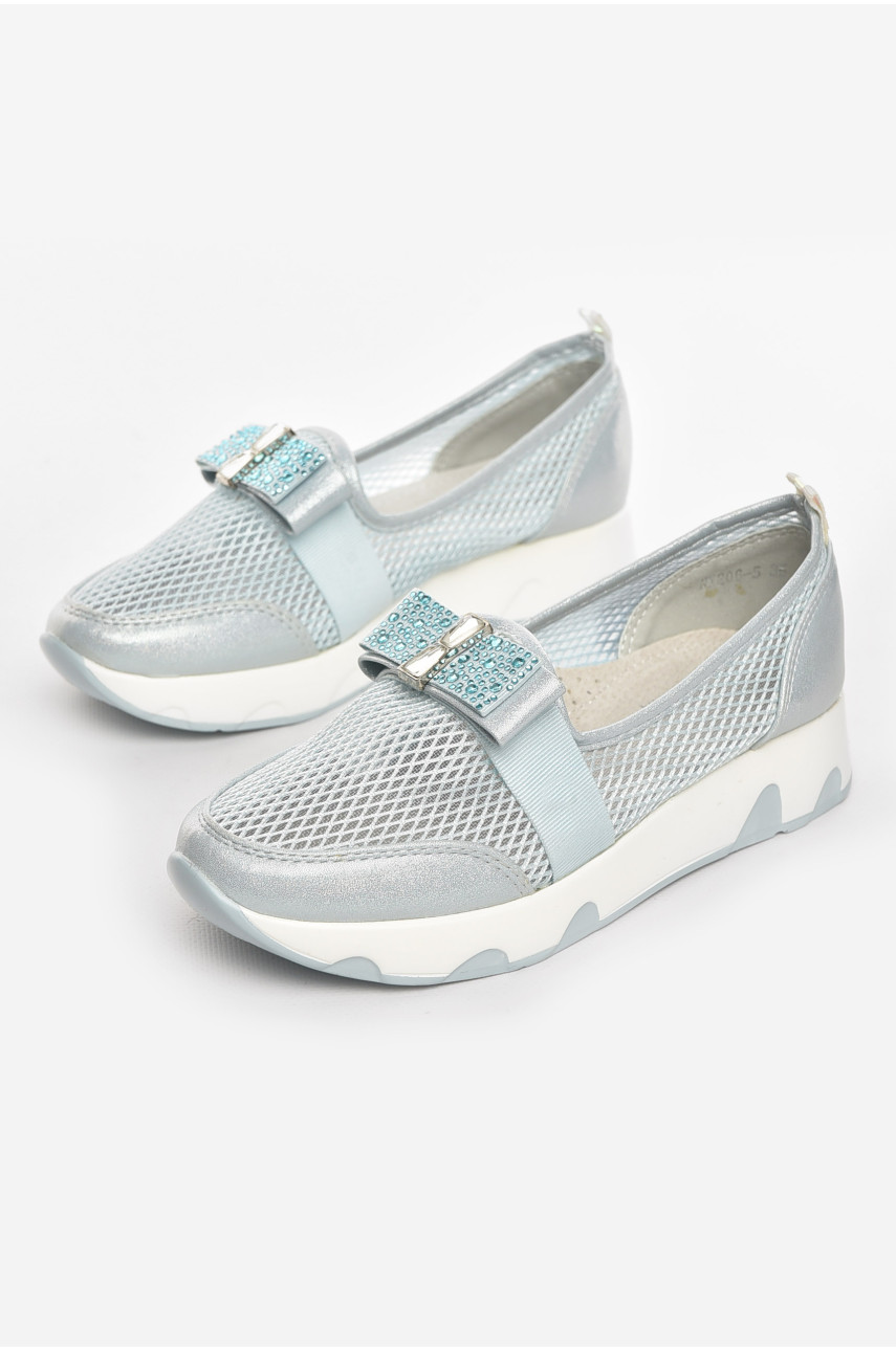 Туфлі-лофери дитячі для дівчинки блакитного кольору 206-5 210460