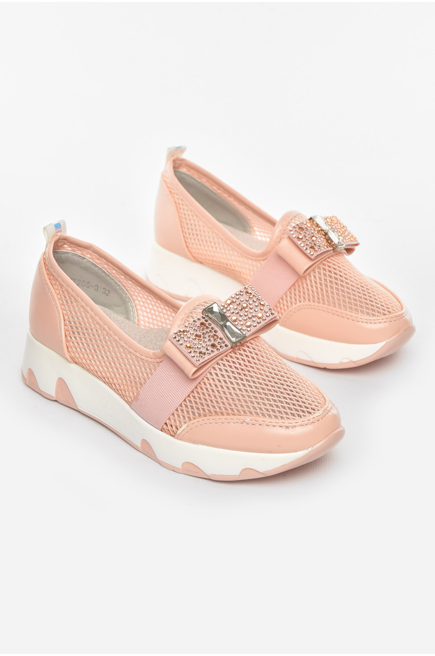 Туфлі-лофери дитячі для дівчинки пудрового кольору 206-3 210462