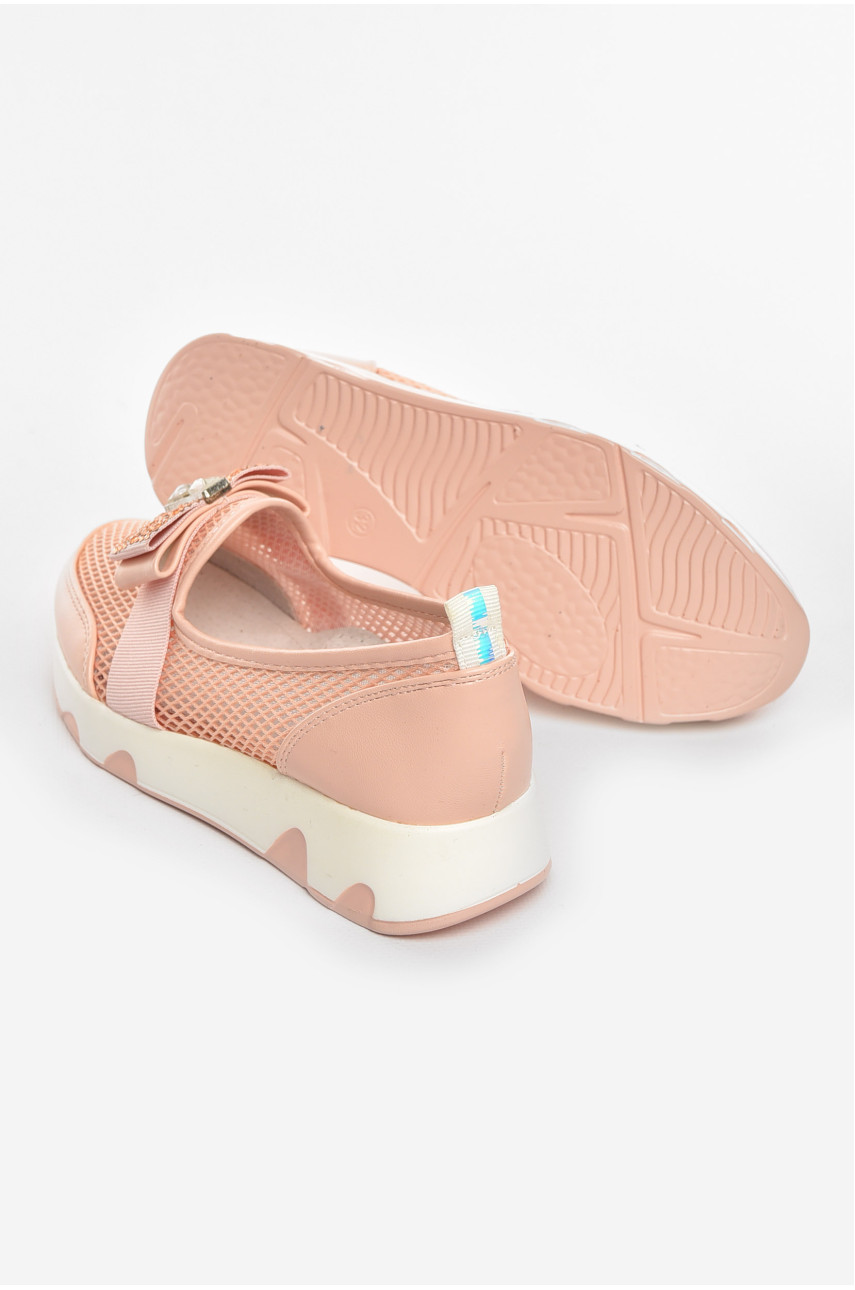 Туфлі-лофери дитячі для дівчинки пудрового кольору 206-3 210462