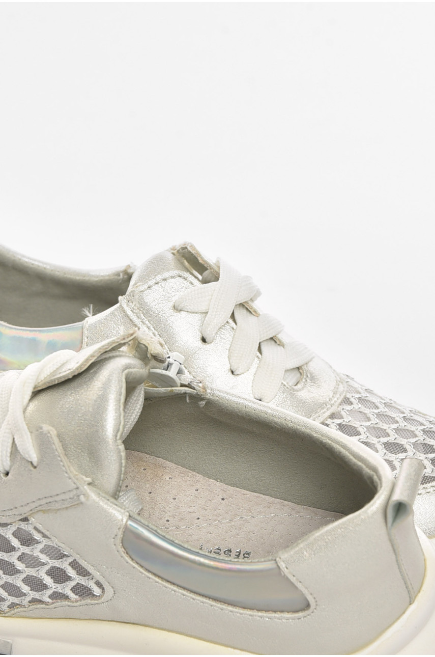 Кросівки дитячі літні для дівчинки сріблястого кольору 9620-2 210465