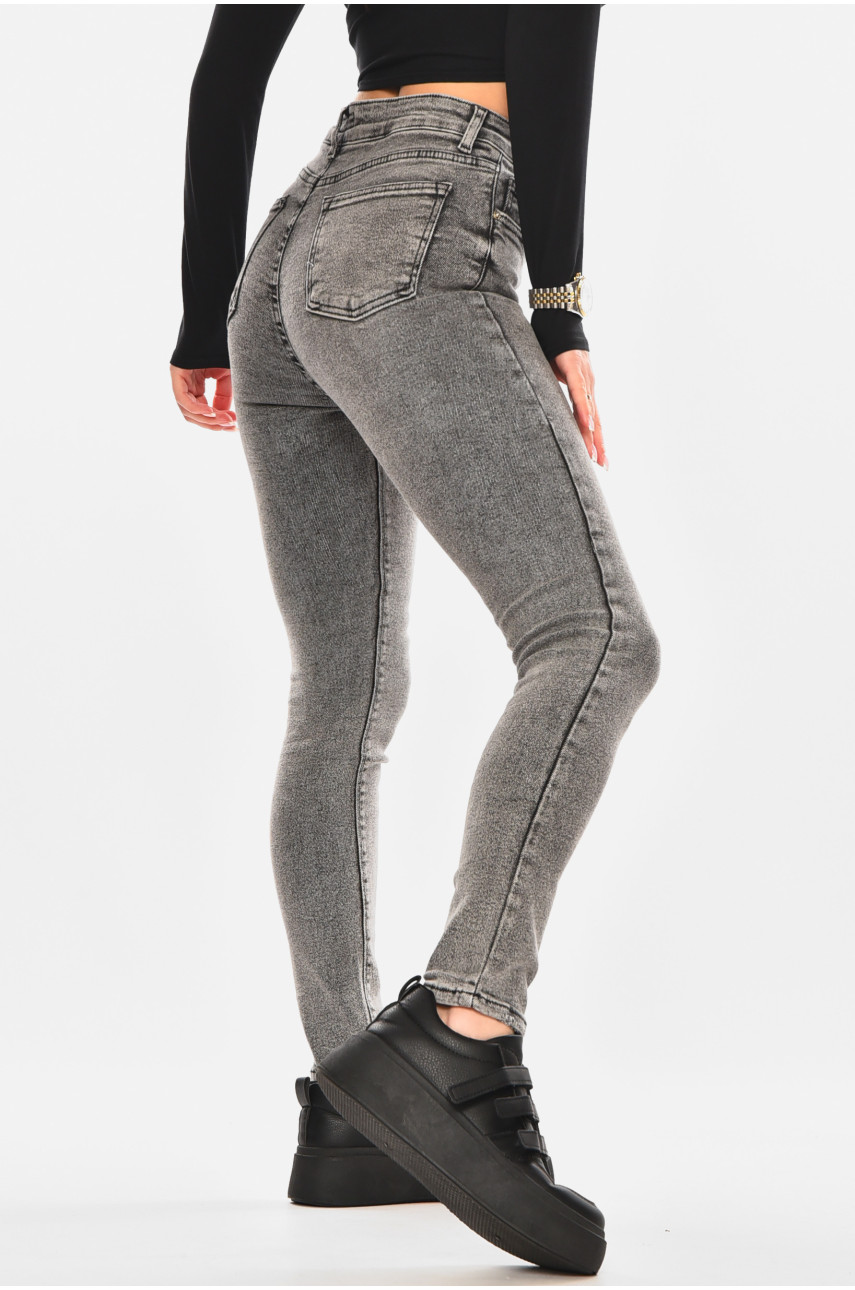 Джинси жіночі однотонні сірого кольору 00580 210470 Джинси жіночі однотонні сірого кольору 00580 210470