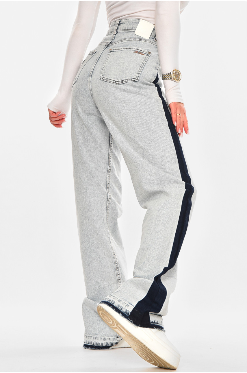 Джинси жіночі однотонні блакитного кольору 1048 210474