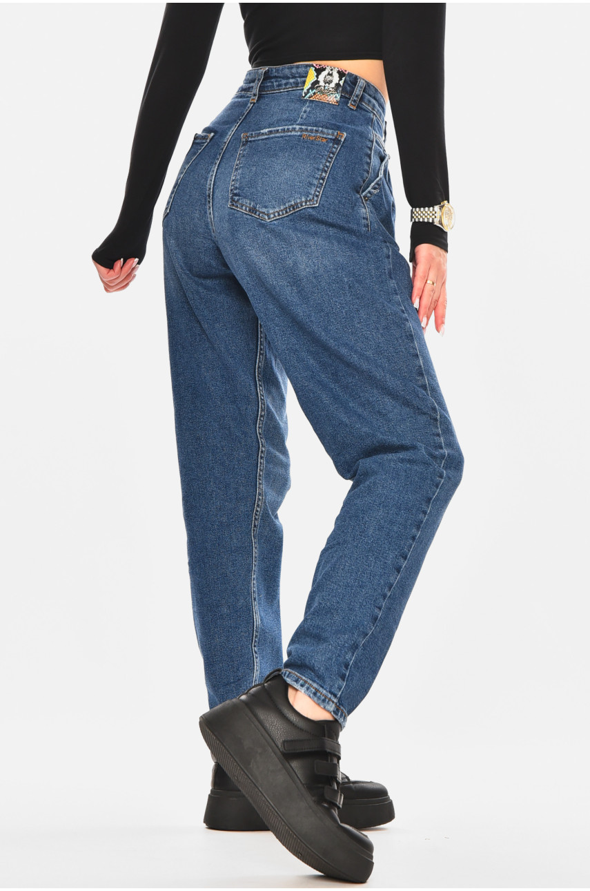 Джинси жіночі однотонні синього кольору 2571 210476 Джинси жіночі однотонні синього кольору 2571 210476