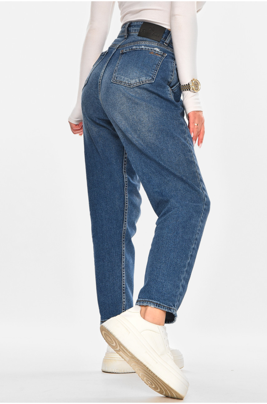 Джинси жіночі однотонні синього кольору 1040 210477 Джинси жіночі однотонні синього кольору 1040 210477