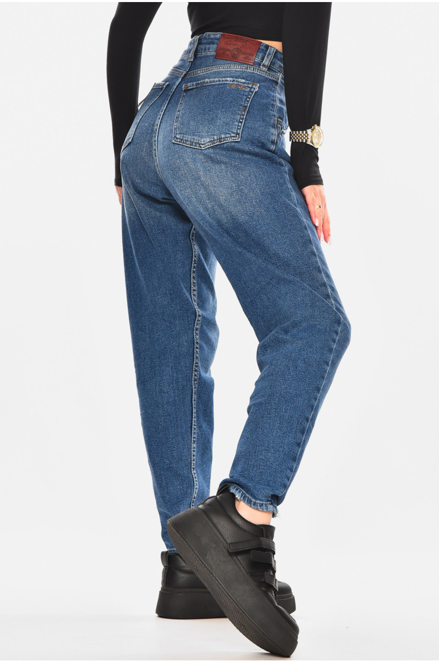 Джинси жіночі однотонні синього кольору 1037 210478 Джинси жіночі однотонні синього кольору 1037 210478
