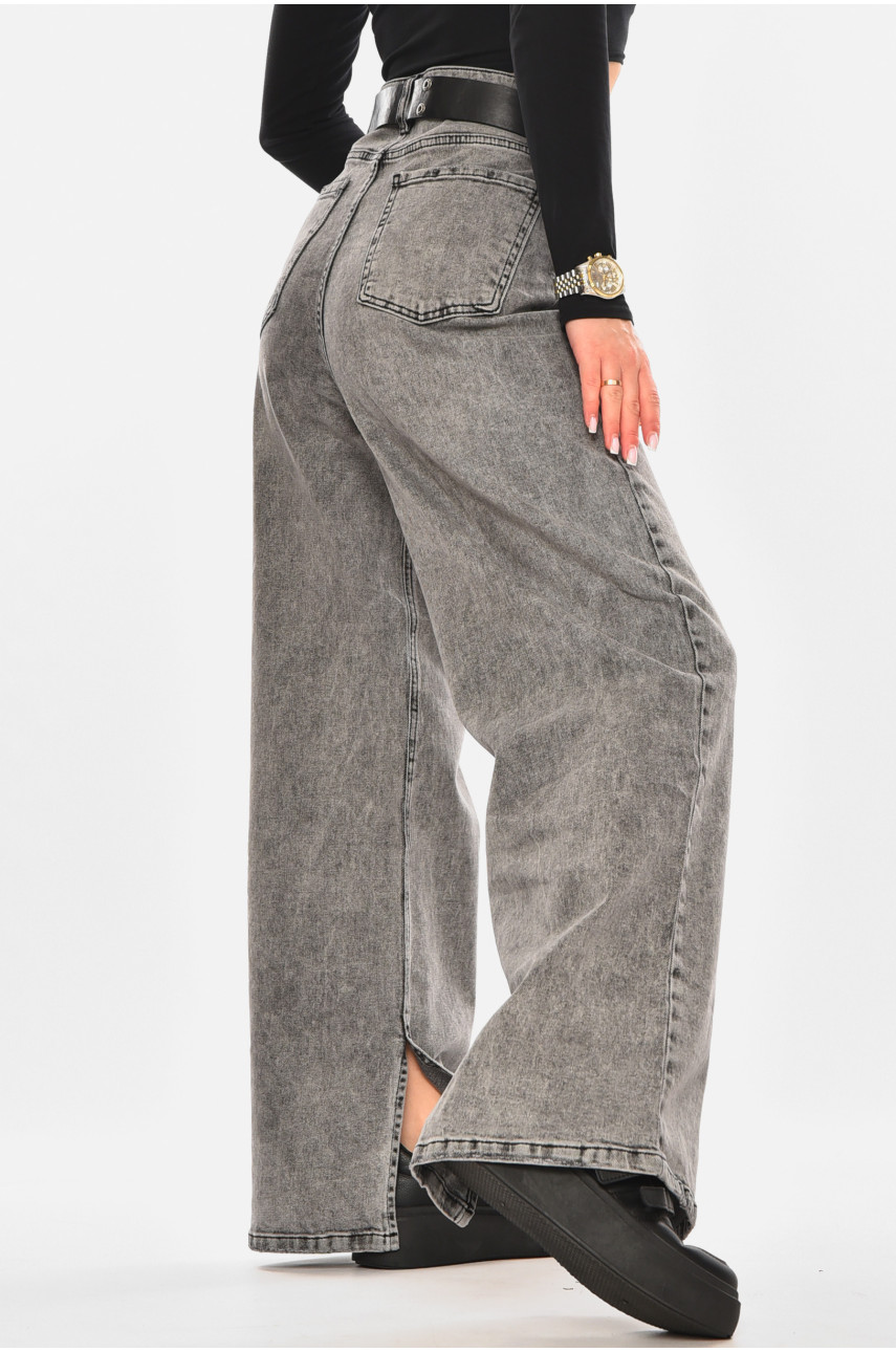 Джинси жіночі однотонні сірого кольору 00225 210481