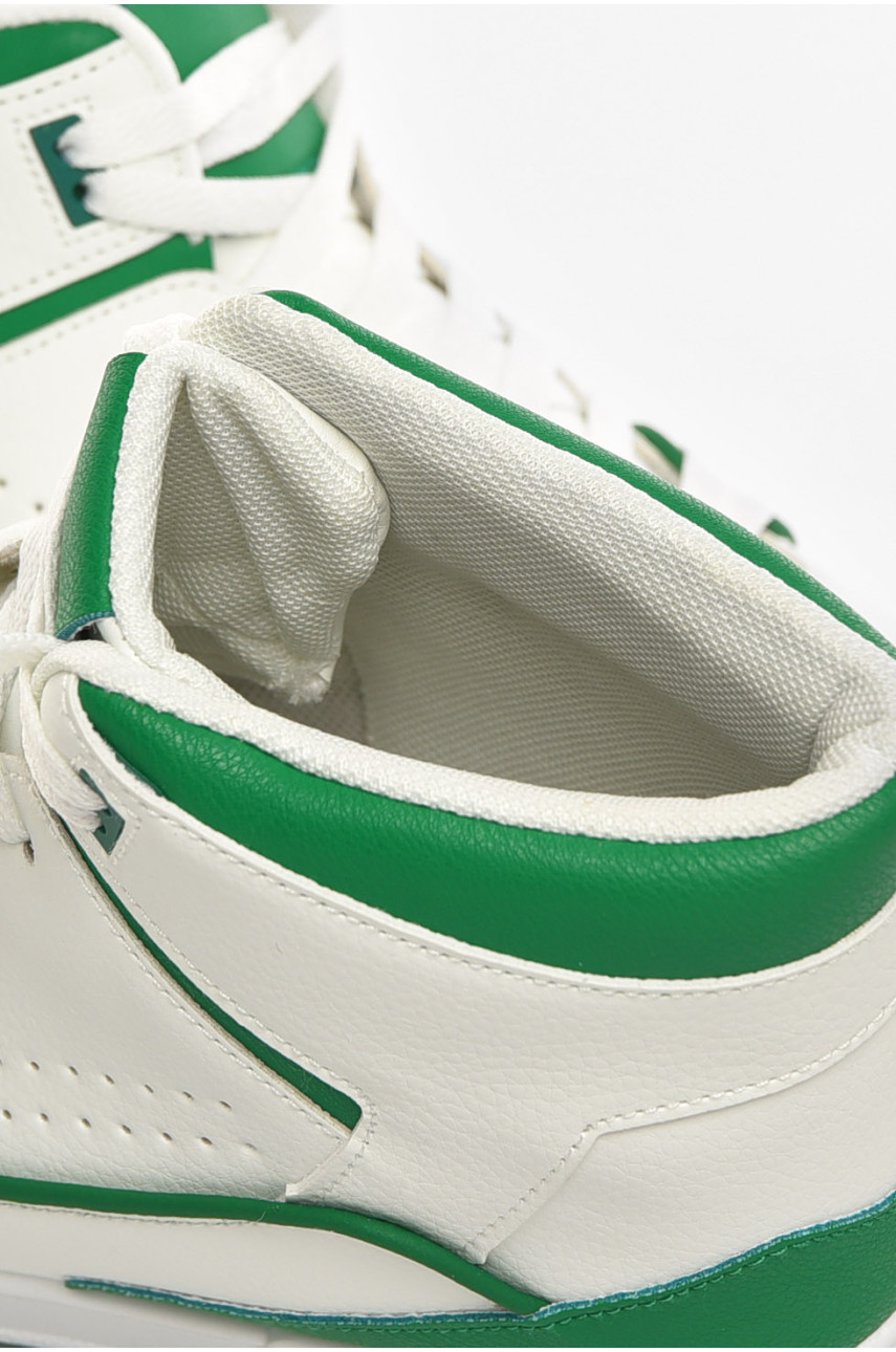 Кроссовки мужские бело-зеленого цвета L 173-3 210482