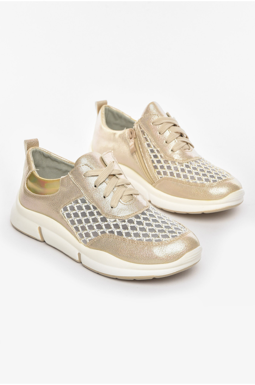 Кросівки дитячі літні для дівчинки золотистого кольору 9620-4 210483