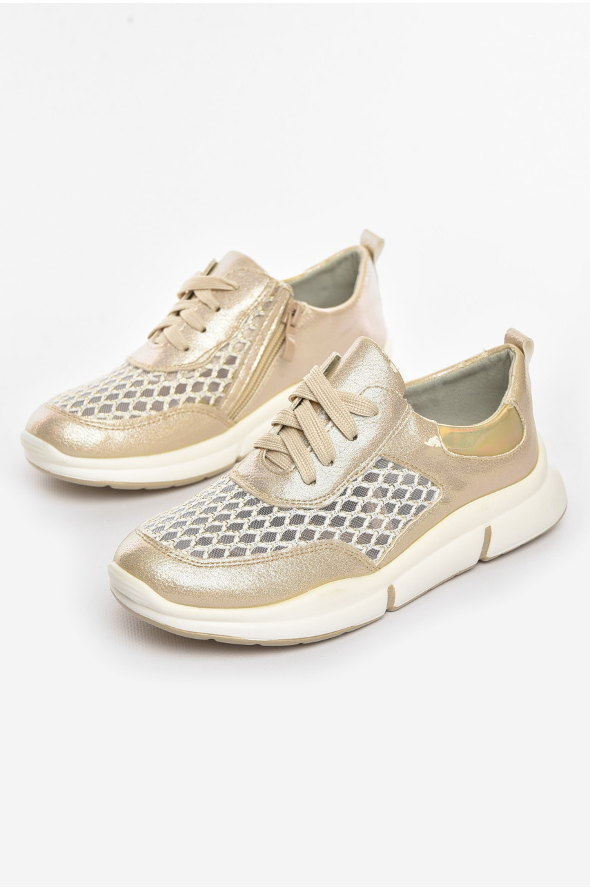 Кросівки дитячі літні для дівчинки золотистого кольору 9620-4 210483