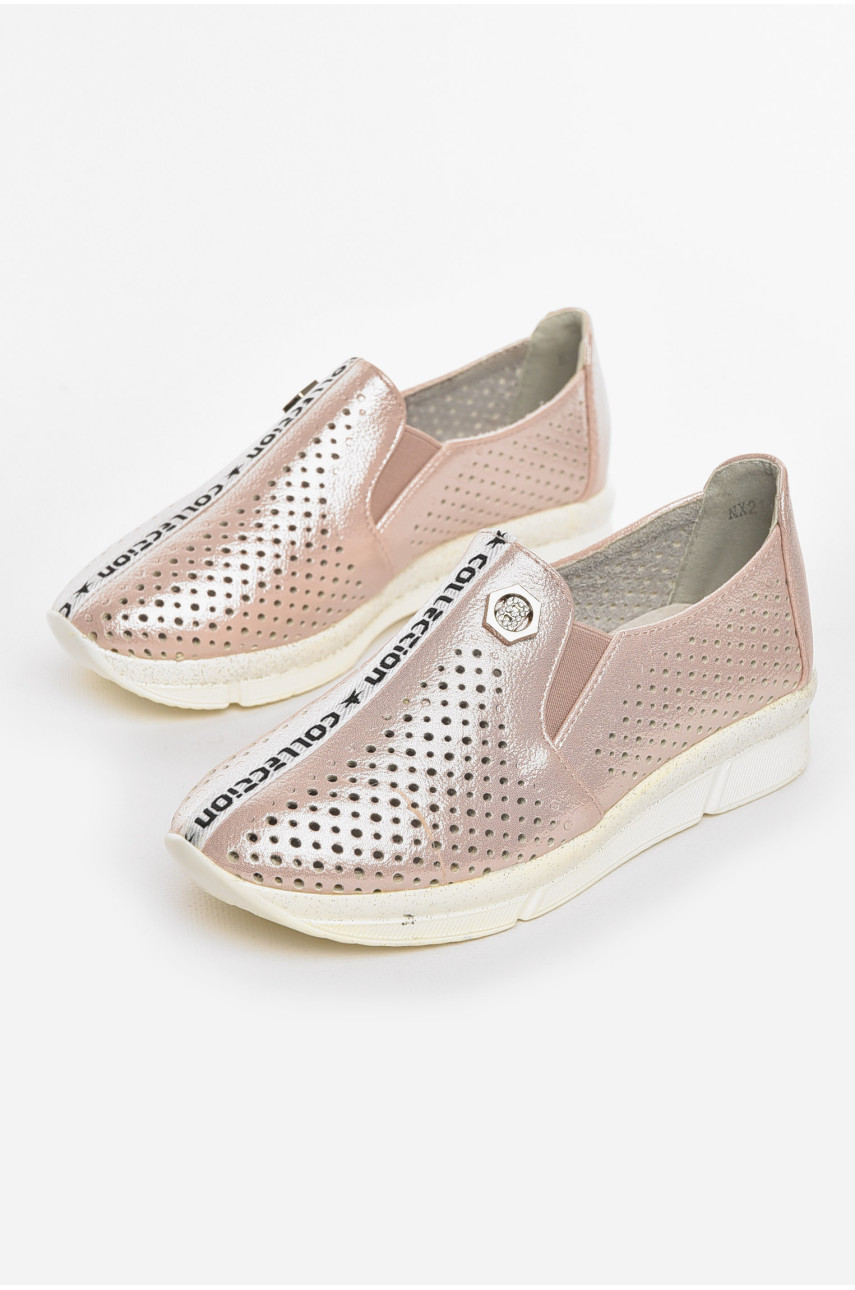 Туфлі-лофери дитячі для дівчинки пудрового кольору 211-3 210484