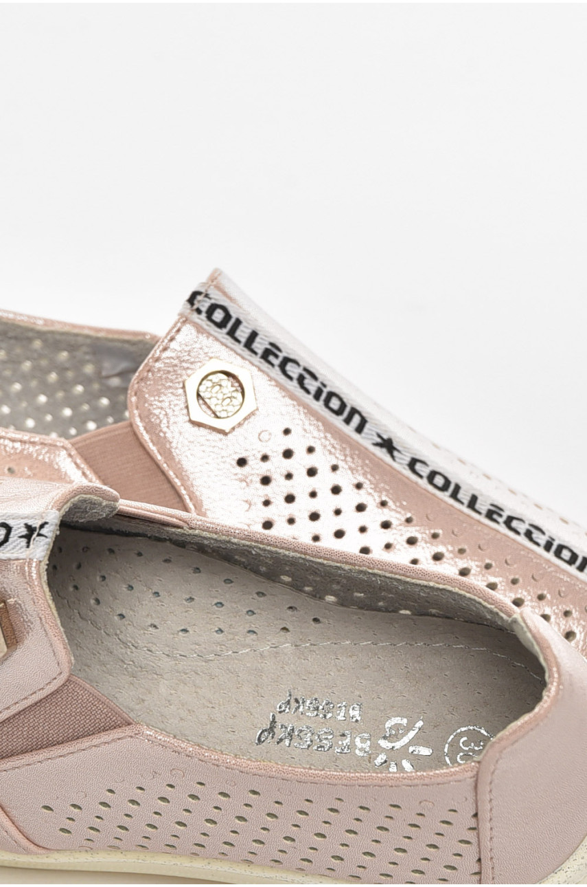 Туфлі-лофери дитячі для дівчинки пудрового кольору 211-3 210484