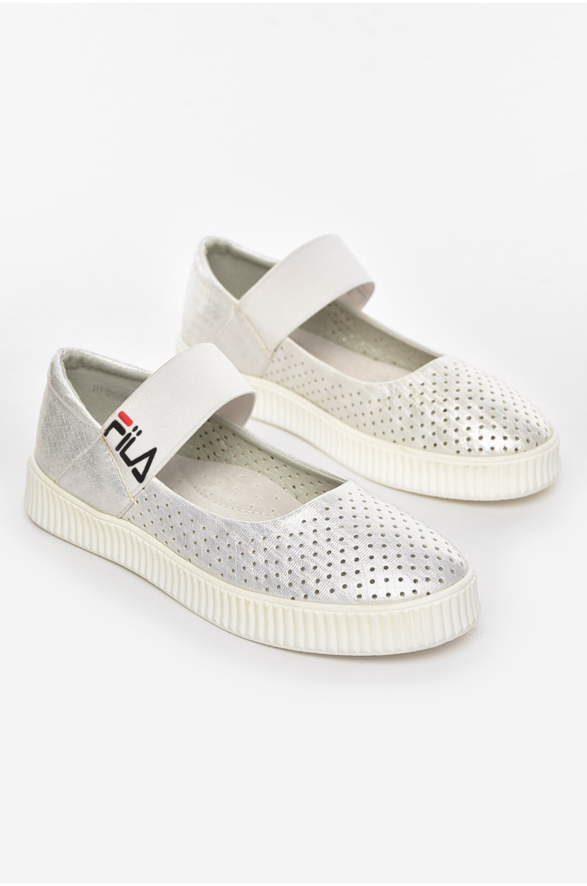 Туфлі-лофери дитячі для дівчинки білого кольору 9956-2 210486