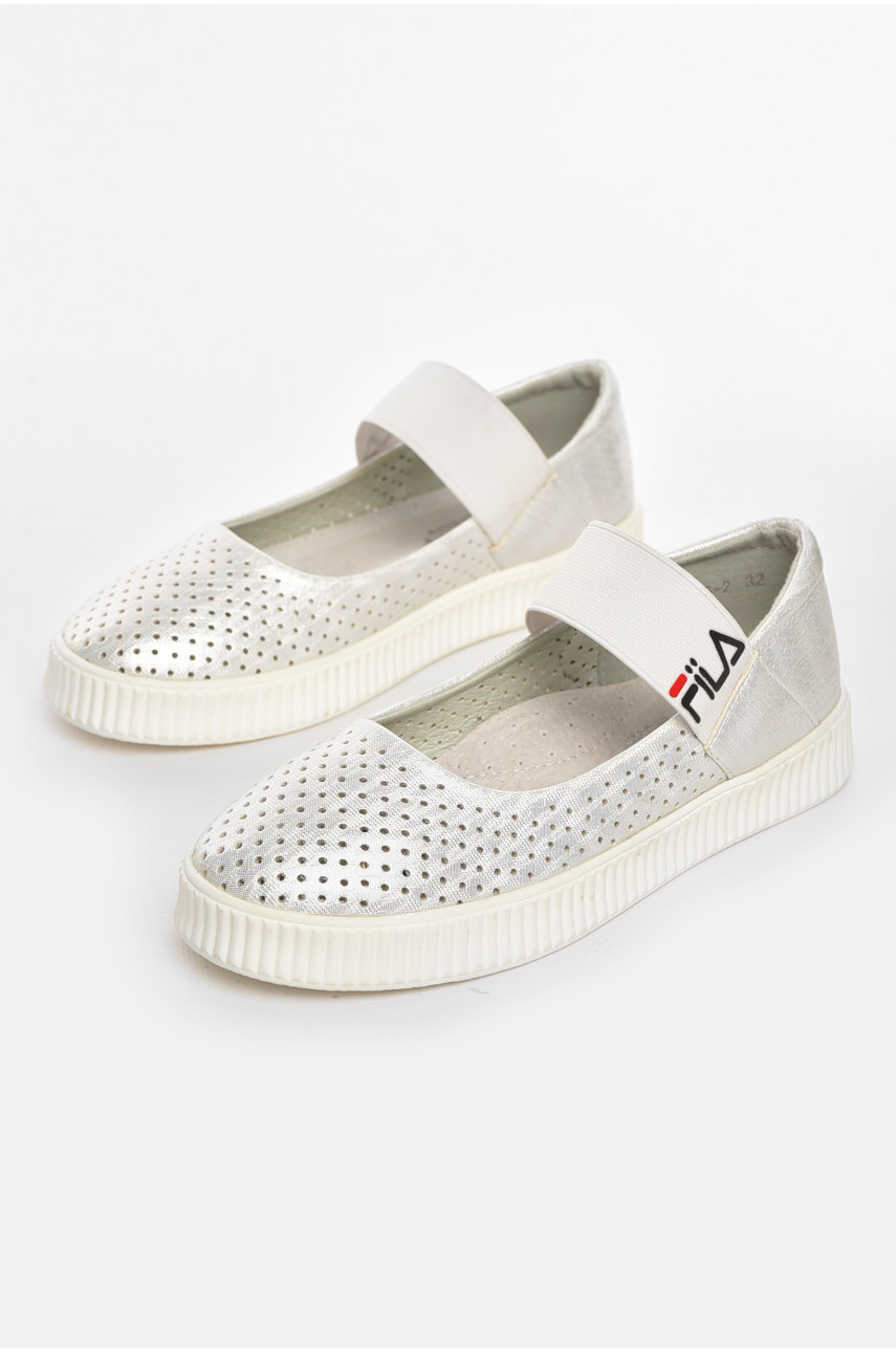 Туфлі-лофери дитячі для дівчинки білого кольору 9956-2 210486