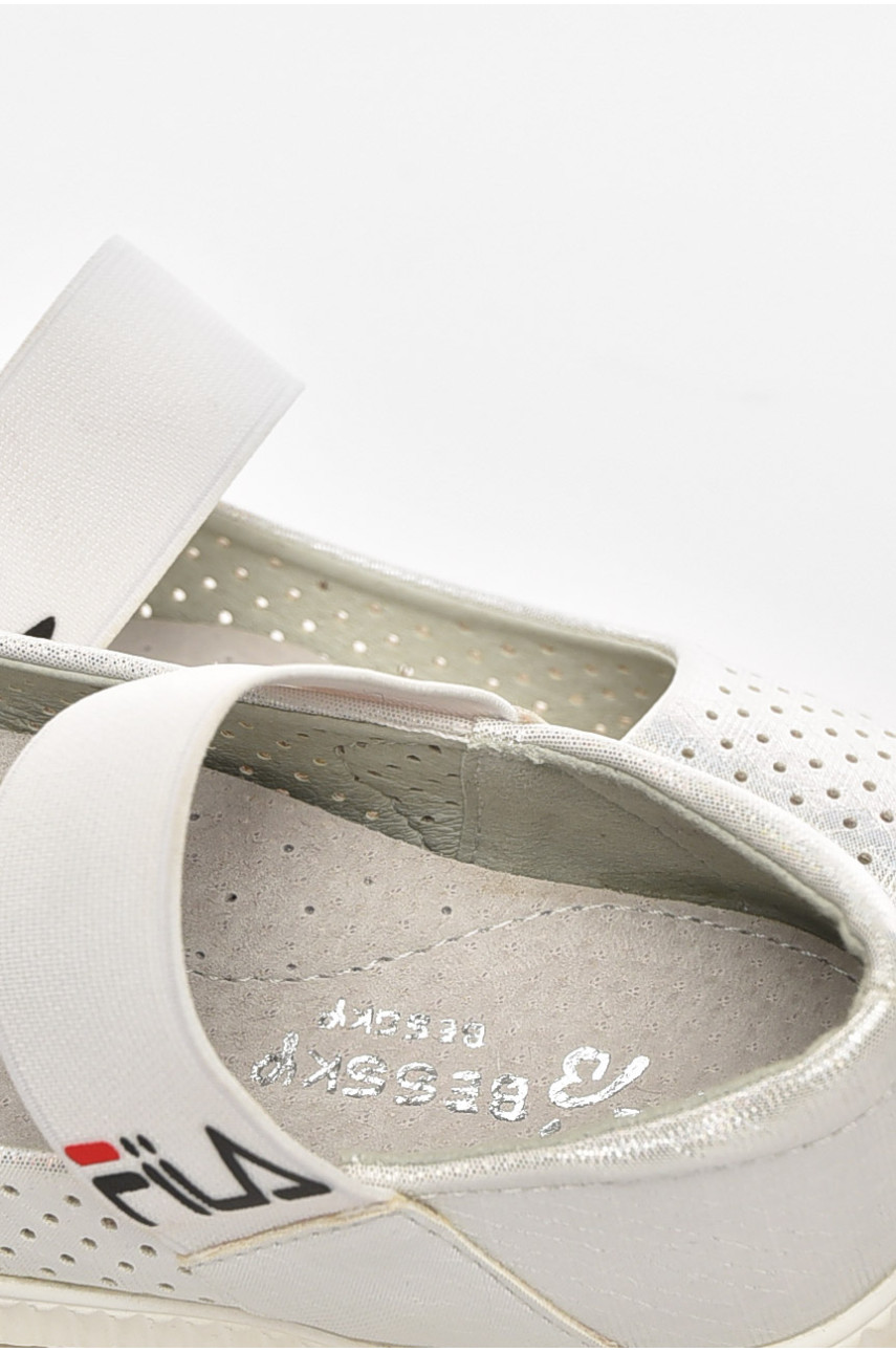 Туфлі-лофери дитячі для дівчинки білого кольору 9956-2 210486