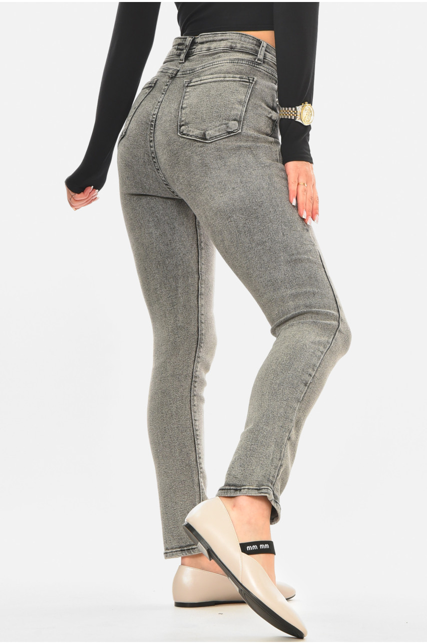 Джинси жіночі однотонні сірого кольору 00624 210487