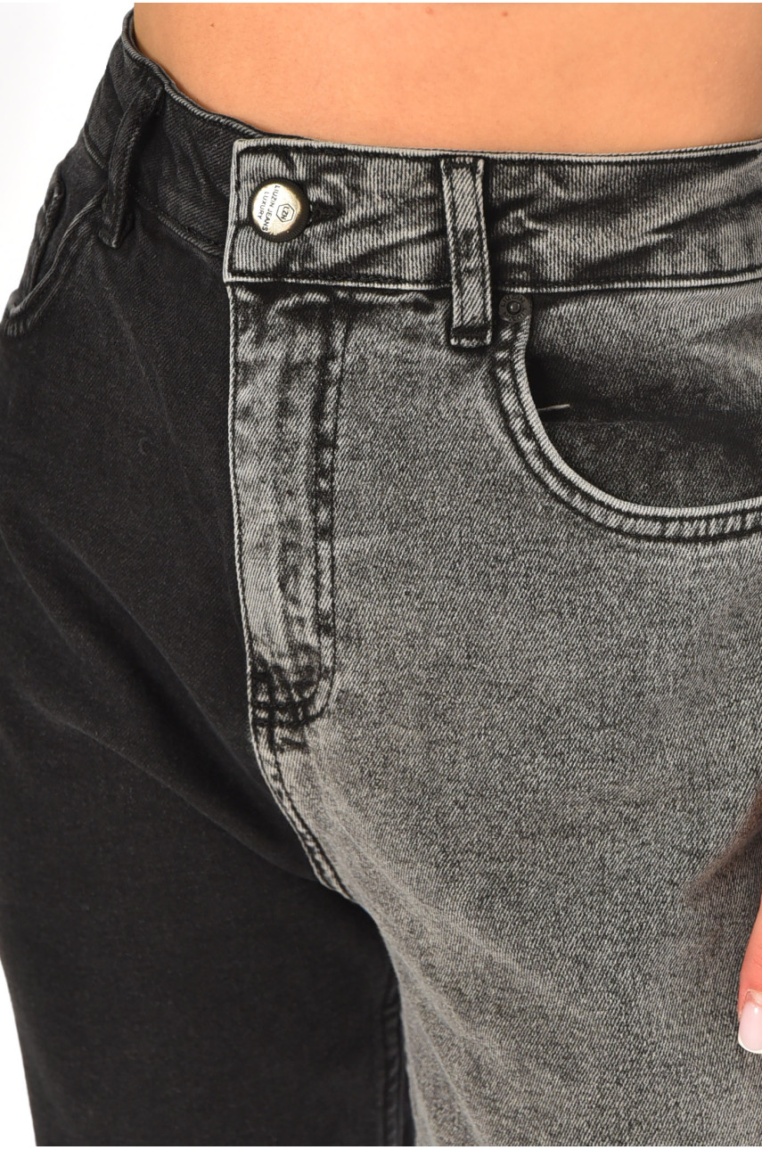 Джинси жіночі однотонні чорно-сірого кольору 00165 210490