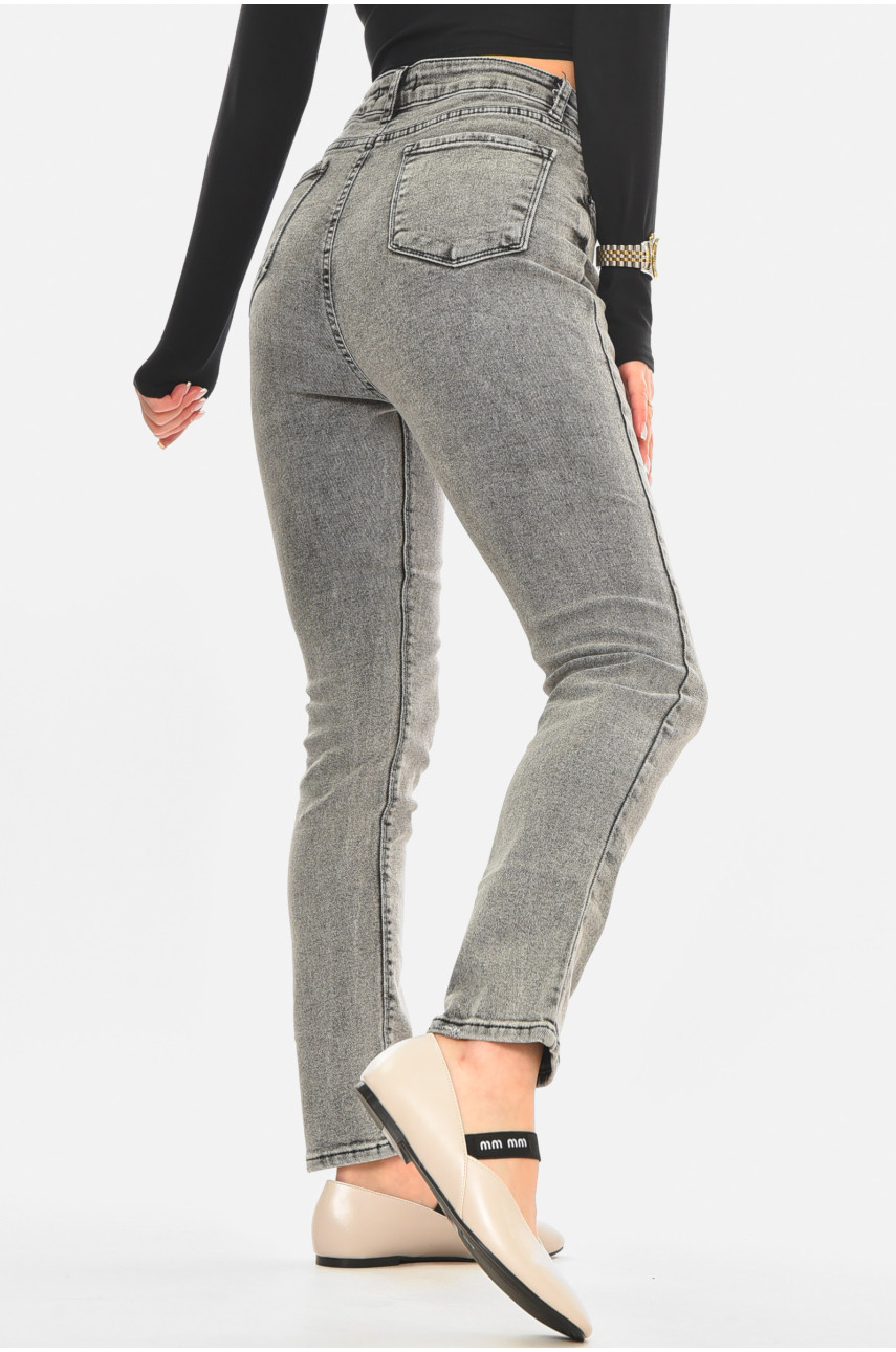Джинси жіночі однотонні сірого кольору 00970 210491 Джинси жіночі однотонні сірого кольору 00970 210491