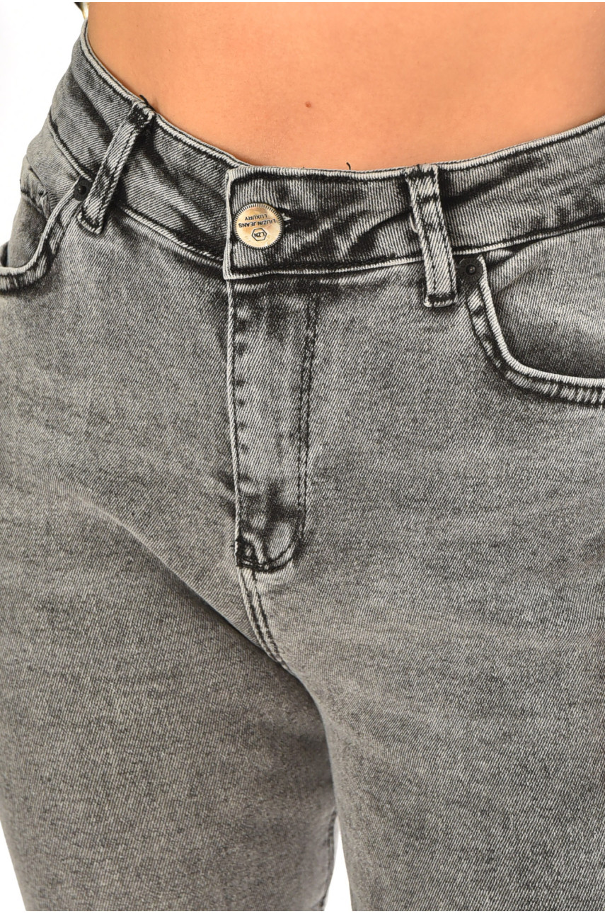 Джинси жіночі однотонні сірого кольору 00970 210491 Джинси жіночі однотонні сірого кольору 00970 210491